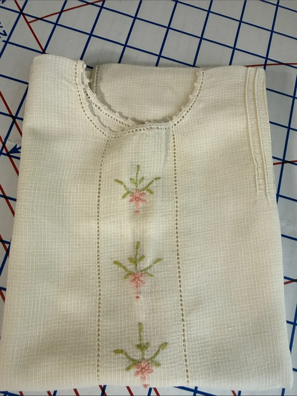 Antique c1920s Handmade Baby Shirt Hand Embroidery Pintucks Heirloom Sewing